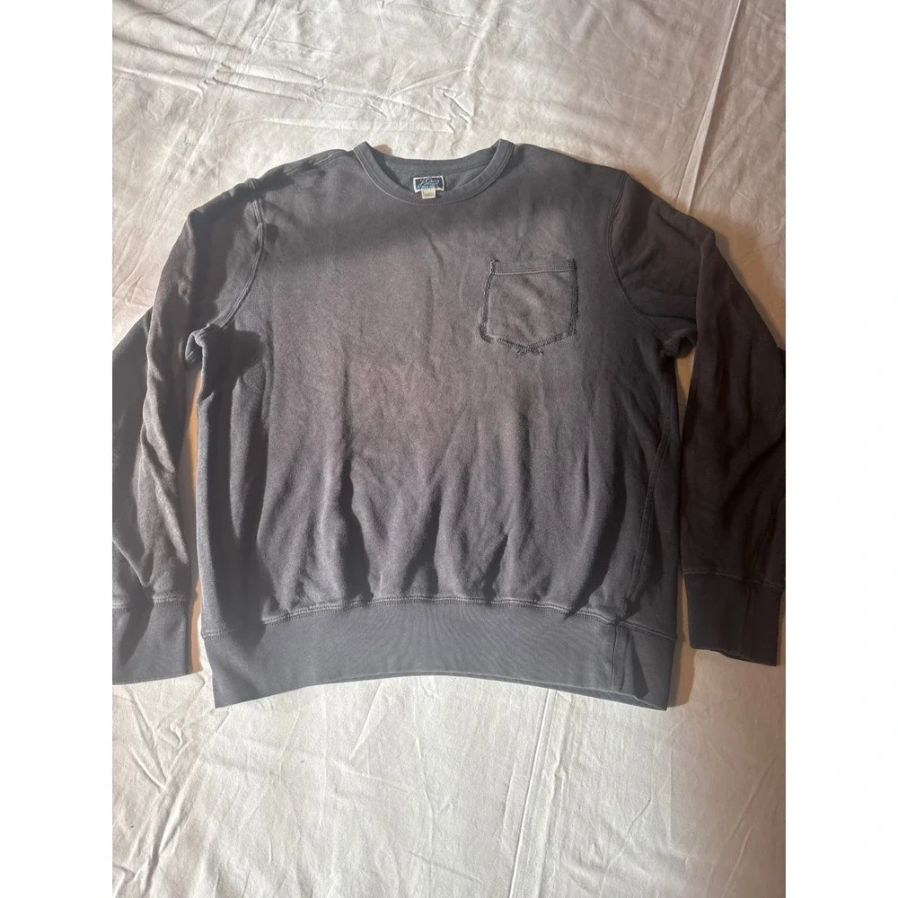 J. Crew Sweatshirt Mens Large Gray  Pocket Crewneck Pullover